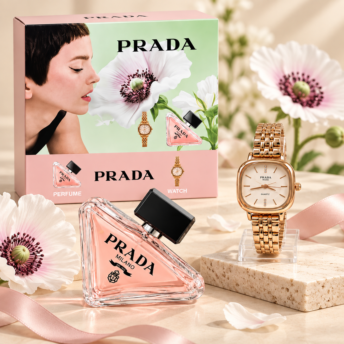 Intense Eau De Parfum & Watch Gift Set for Women – Floral Fragrance with Stylish Wrist Watch Combo